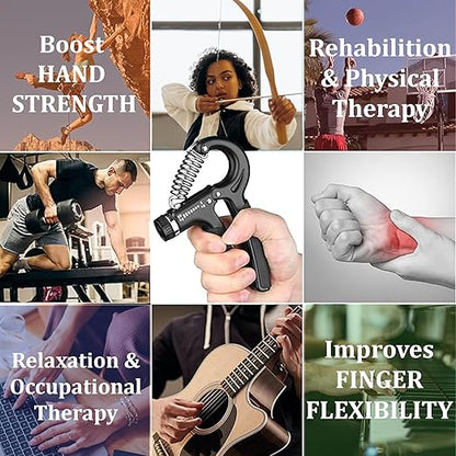 Multicolor Adjustable Hand Grip With Counter For Exercise