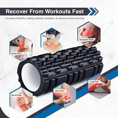 Foam Roller - Deep Tissue Massage Muscle Roller and Stretching Equipment Multicolor